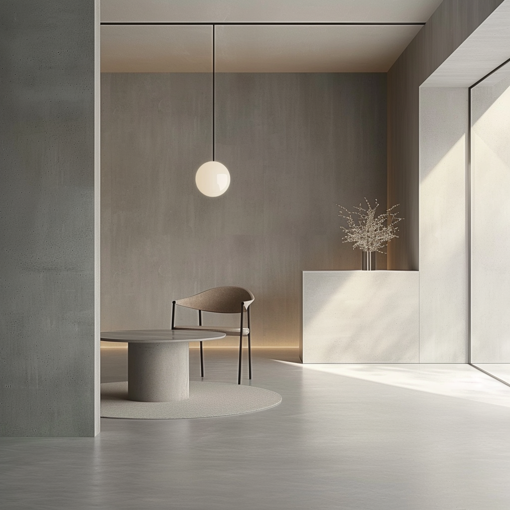 A calm, considered space — one chair, one light, nothing extra.